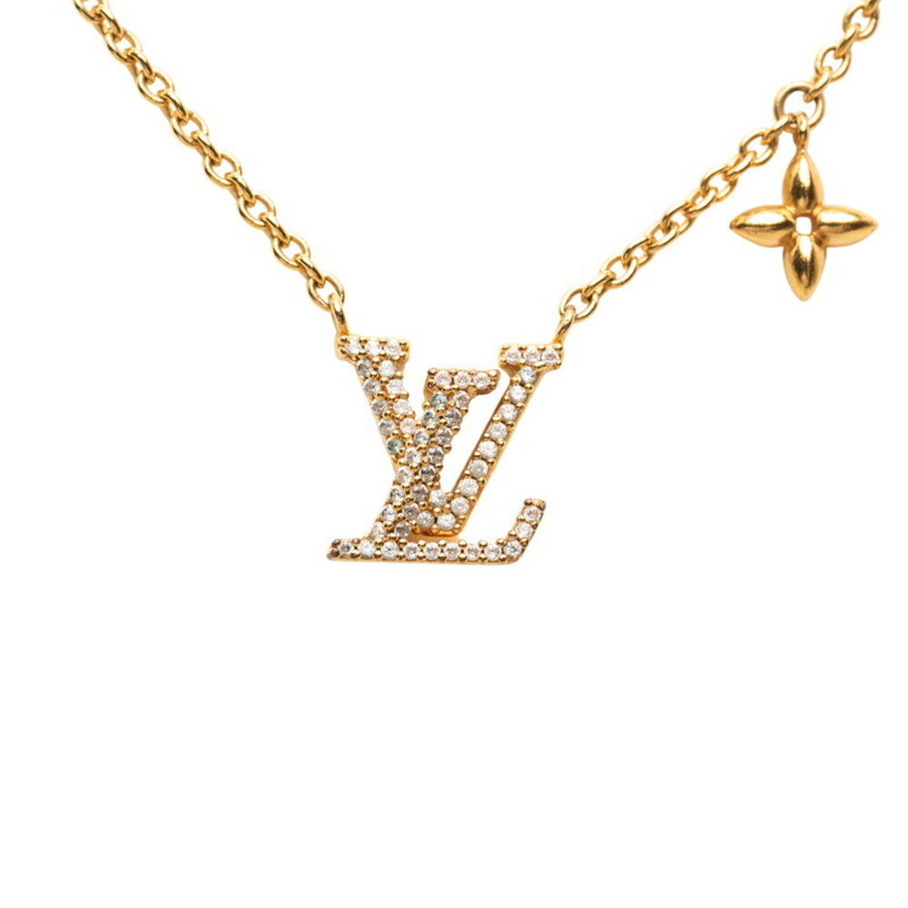 LOUIS VUITTON Gold Monogram Necklace